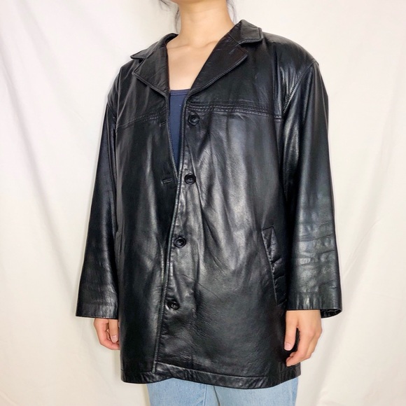 Vintage Danier insulated leather jacket coat L - Picture 2 of 6